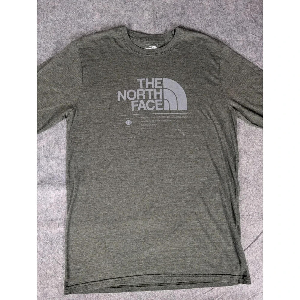 The‎ North Face Mens Long Sleeve T-Shirt Heathered Green Classic Fit NF0A4M7E